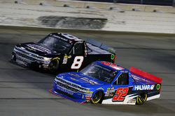 Stewart Friesen, Halmar Friesen Racing, Chevrolet Silverado We Build America and John Hunter Nemechek, NEMCO Motorsports, Chevrolet Silverado