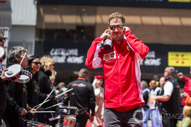 Sebastian Vettel, Ferrari on the drivers parade