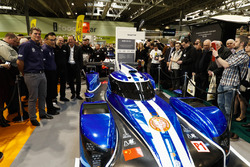The Ginetta LMP1 car is unveiled, Graeme Lowdon and Ginetta boss Lawrence Tomlinson stand behind the car