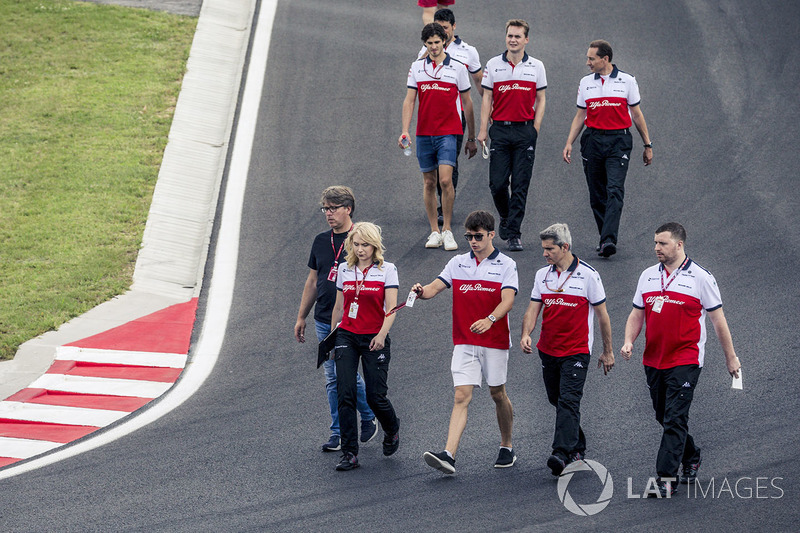 Charles Leclerc, Sauber walks the track
