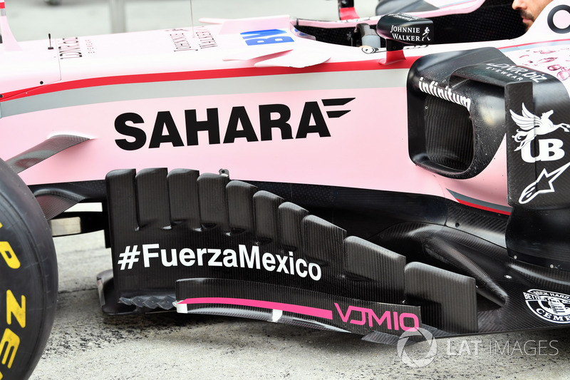 Déflecteur et détails aéro de la Sahara Force India VJM10