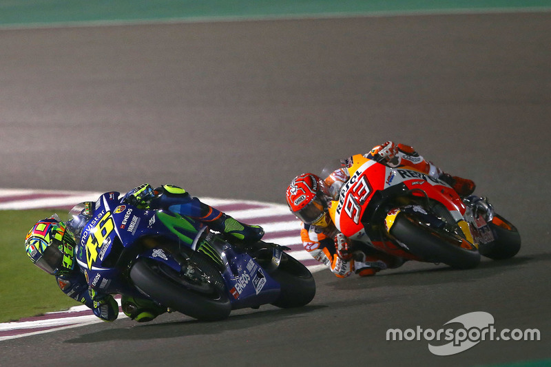 Valentino Rossi, Yamaha Factory Racing; Marc Marquez, Repsol Honda Team