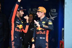 Daniel Ricciardo, Red Bull Racing et Max Verstappen, Red Bull Racing dans le parc fermé