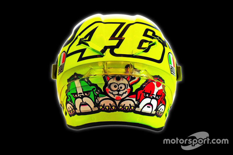 Il nuovo casco di Valentino Rossi, Yamaha Factory Racing