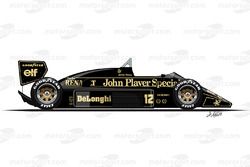 La Lotus 98T pilotée par Ayrton Senna