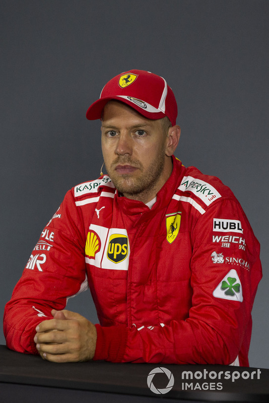 Sebastian Vettel, Ferrari, in conferenza stampa