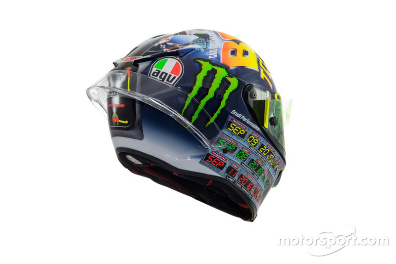Helmdesign von Valentino Rossi, Yamaha Factory Racing, für den GP San Marino 2018 in Misano