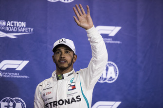 Lewis Hamilton, Mercedes AMG F1 juicht in Parc Ferme