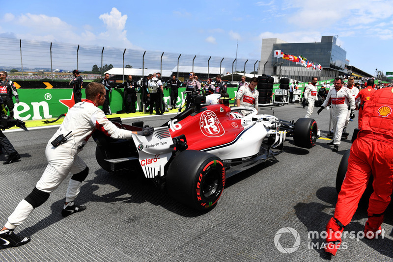 Charles Leclerc, Alfa Romeo Sauber C37 on the grid 