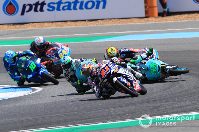 Fabio Di Giannantonio, Del Conca Gresini Racing Moto3 leads, Enea Bastianini, Leopard Racing nd Marco Bezzecchi, Prustel GP