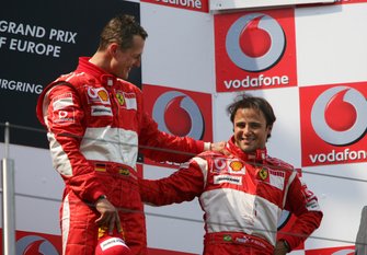 Podium: race winner Michael Schumacher, Ferrari, third place Felipe Massa, Ferrari