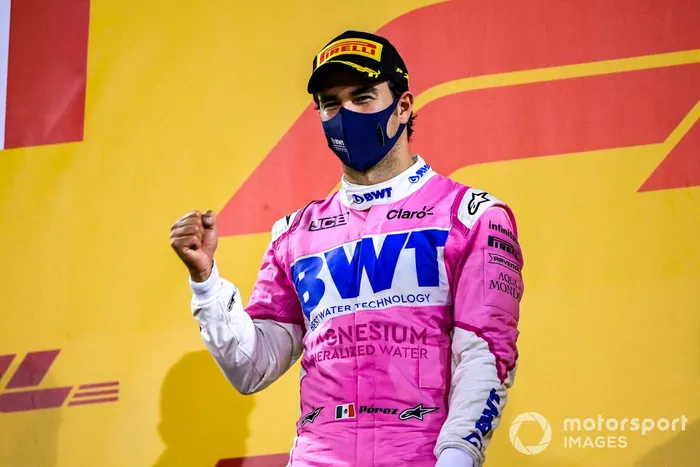 Podio: ganador Sergio Pérez, Racing Point