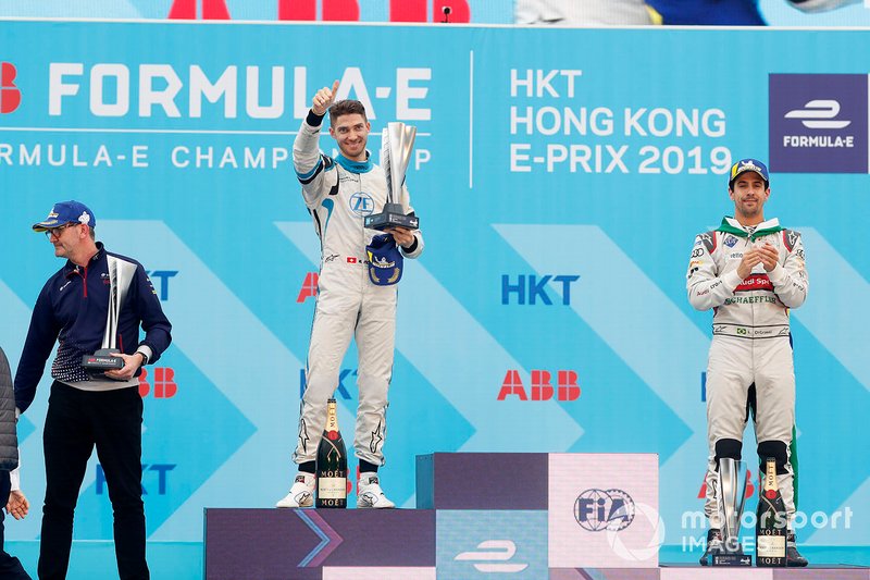 Edoardo Mortara, Venturi Formula E celebrates 2nd position on the podium