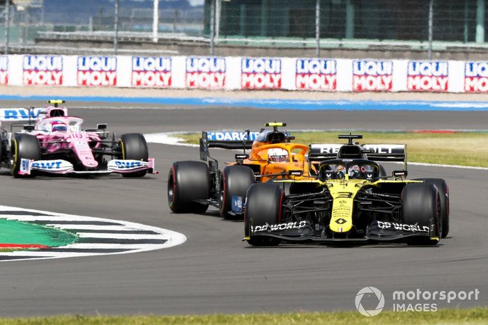 Daniel Ricciardo, Renault F1 Team R.S.20, Lando Norris, McLaren MCL35, Lance Stroll, Racing Point RP20