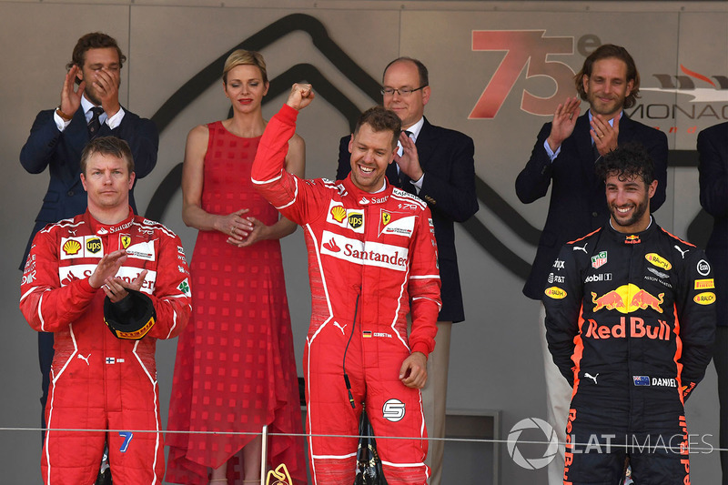 2017: 1. Sebastian Vettel, 2. Kimi Räikkönen, 3. Daniel Ricciardo