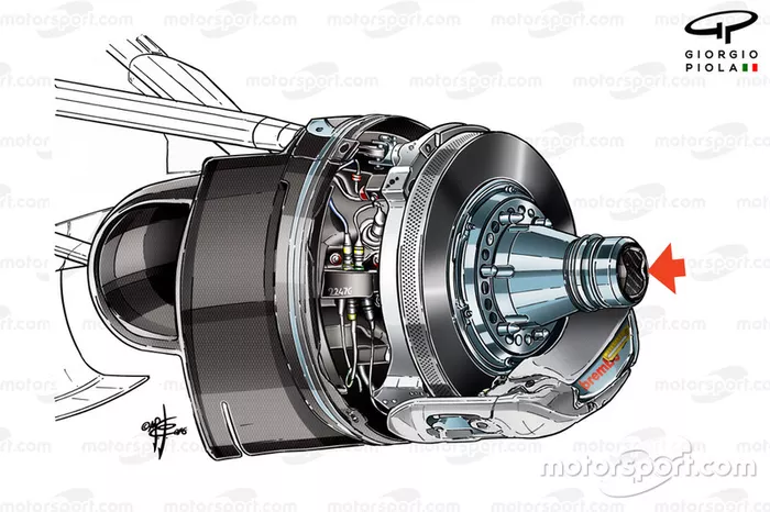 Haas VF-16 blown axle which was closed for Baku