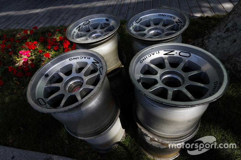 OZ Racing wheel rims in the paddock at Baku