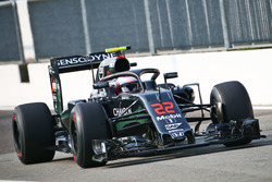 Jenson Button, McLaren MP4-31 con el dispositivo Halo