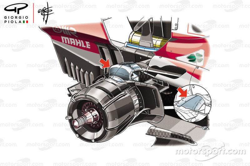 Ferrari SF71H rear suspension comparsion