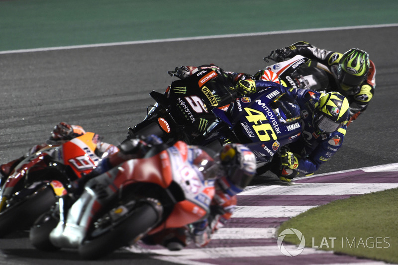 Valentino Rossi, Yamaha Factory Racing, overtakes Johann Zarco, Monster Yamaha Tech 3