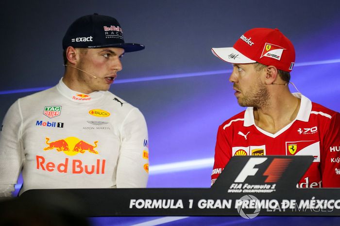 Max Verstappen, Red Bull Racing y Sebastian Vettel, Ferrari