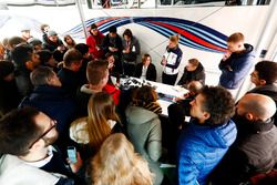 Claire Williams, Deputy team principal, holds a press conference