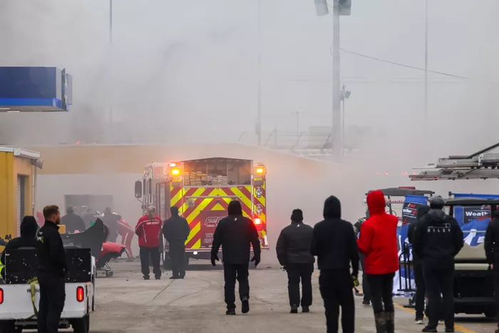 Incendio en la zona de garajes de Daytona