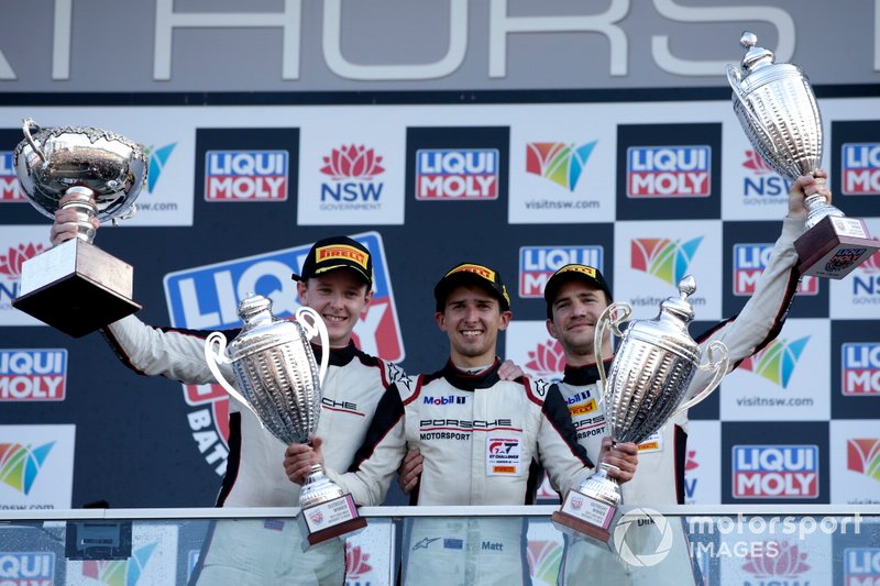 Podium: #912 EBM Porsche 911 GT3-R: Dirk Werner, Dennis Olsen, Matt Campbell.