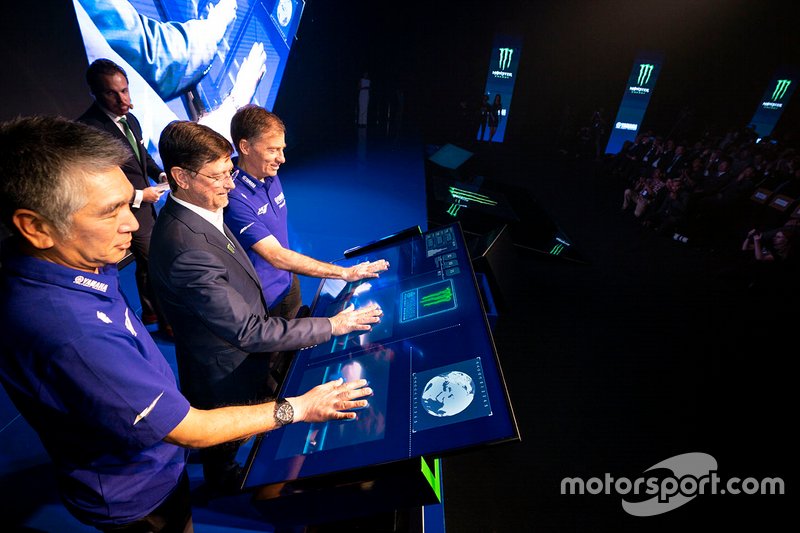 Lin Jarvis, Yamaha Factory Racing Managing Director, Kouichi Tsuji, President of Yamaha Motor Racing, Mitch Covington, Monster Energy Vice President Sports Marketing
