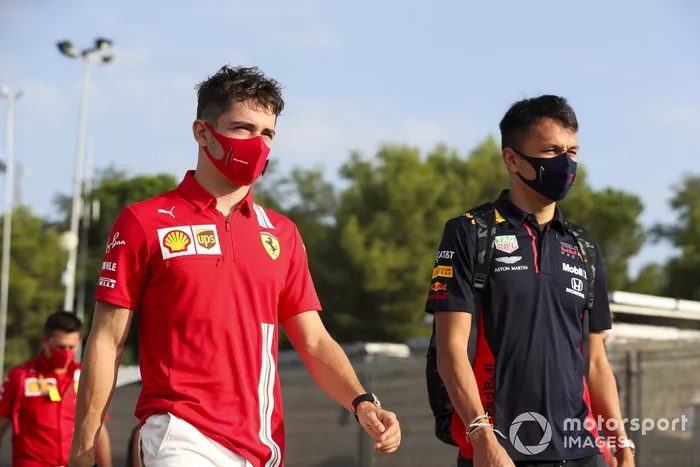 Charles Leclerc, Ferrari y Alex Albon, Red Bull Racing 