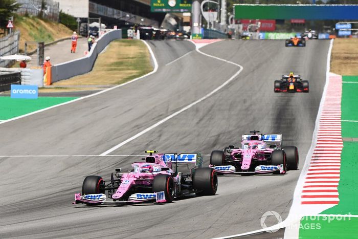 Lance Stroll, Racing Point RP20, Sergio Pérez, Racing Point RP20, Alex Albon, Red Bull Racing RB16