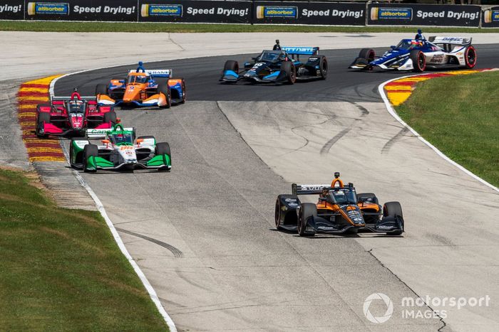 Patricio O'Ward, Arrow McLaren SP Chevrolet, Colton Herta, Andretti Harding Steinbrenner Autosport Honda, Alex Palou,  Dale Coyne Racing with Team Goh Honda, Scott Dixon, Chip Ganassi Racing Honda, Felix Rosenqvist, Chip Ganassi Racing Honda, Rinus VeeKay, Ed Carpenter Racing Chevrolet