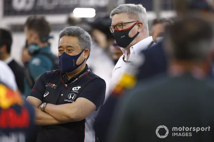 Masashi Yamamoto, Director General de Honda Motorsport, y Ross Brawn, Director General de Motorsports, FOM