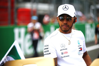 Lewis Hamilton, Mercedes AMG F1, lors de la parade des pilotes