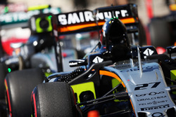 Sahara Force India F1 VJM09 de Nico Hulkenberg, Sahara Force India F1, dans le parc fermé après les qualifications