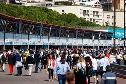 Fans in the pit lane