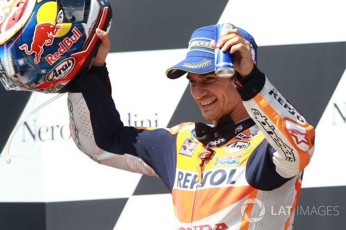 Podio, tercer clasificado, Dani Pedrosa, Repsol Honda Team