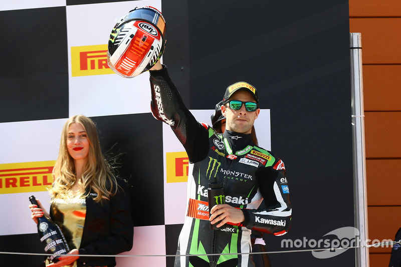 Podio: il vincitore Jonathan Rea, Kawasaki Racing