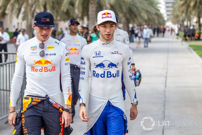 Max Verstappen, Red Bull Racing y Pierre Gasly, Scuderia Toro Rosso