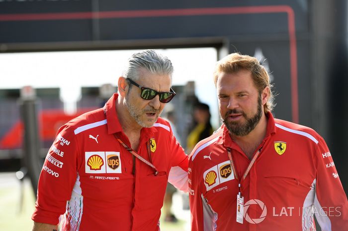 Maurizio Arrivabene, Ferrari Team Principal and Gino Rosato, Ferrari