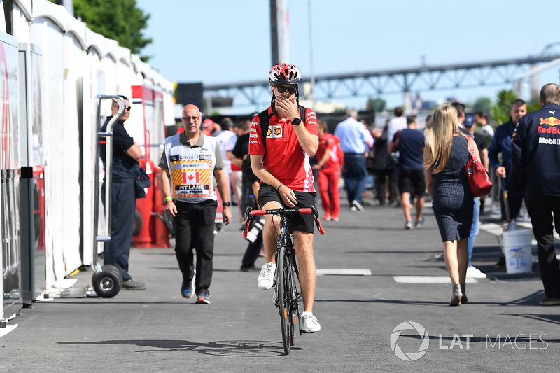 Sebastian Vettel, Ferrari on a bike