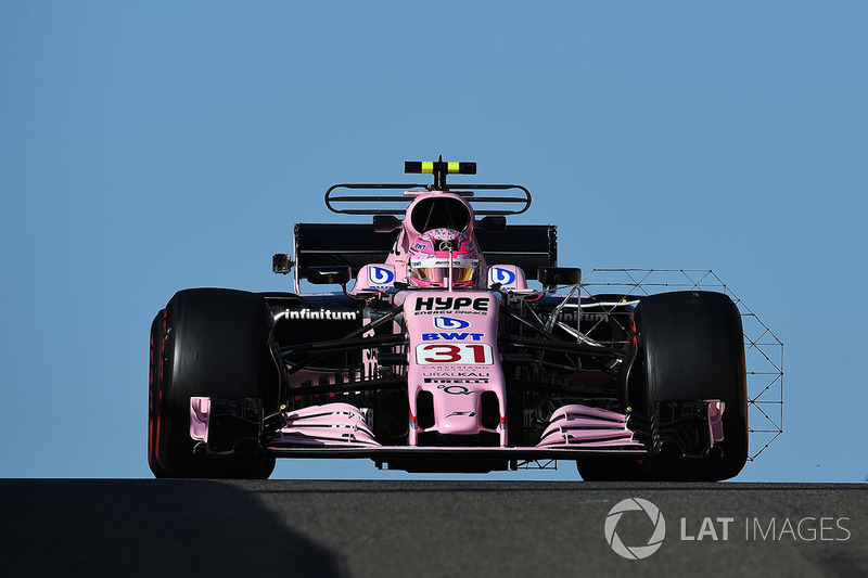 Esteban Ocon, Sahara Force India VJM10 with aero sensor