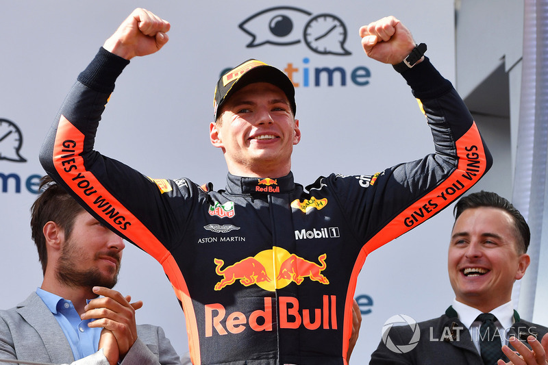 Podium: race winner Max Verstappen, Red Bull Racing