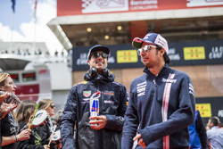Sergio Perez, Force India and Daniel Ricciardo, Red Bull Racing on the drivers parade