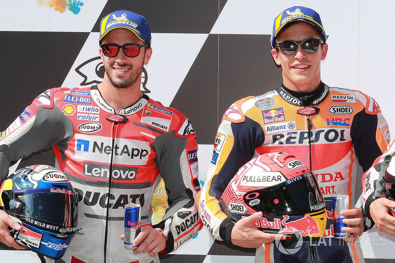 Ganador de la pole Marc Marquez, Repsol Honda Team, segundo Andrea Dovizioso, Ducati Team