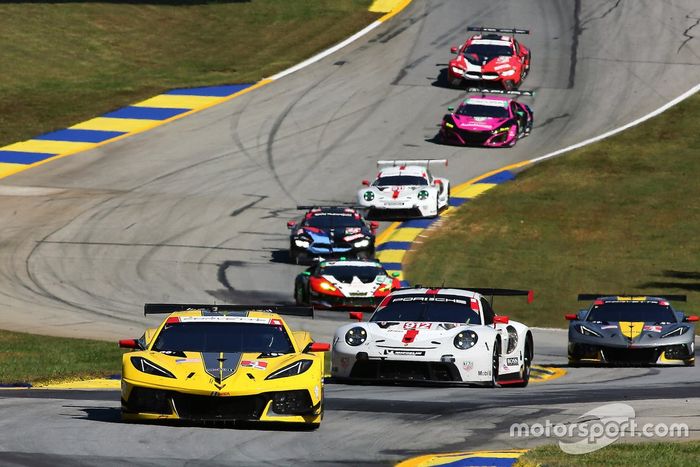 #3 Corvette Racing Corvette C8.R, GTLM: Antonio Garcia, Jordan Taylor, Nicky Catsburg, #912 Porsche GT Team Porsche 911 RSR - 19, GTLM: Laurens Vanthoor, Earl Bamber, Mathieu Jaminet, #4 Corvette Racing Corvette C8.R, GTLM: Oliver Gavin, Tommy Milner, Marcel Fassler