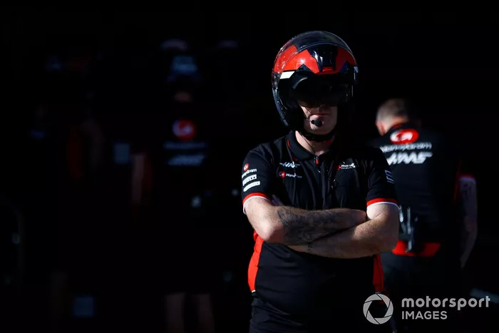 L'équipe des stands de Haas F1