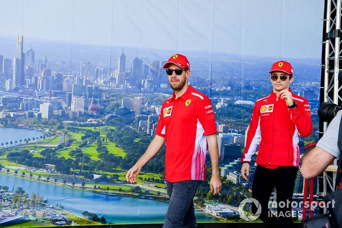 Sebastian Vettel, Ferrari y Charles Leclerc, Ferrari