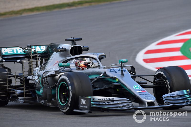 Lewis Hamilton, Mercedes-AMG F1 W10 EQ Power+ with aero sensors