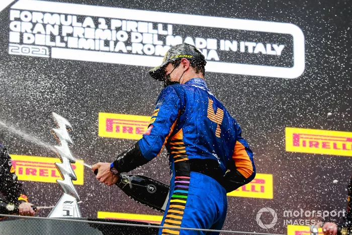 Podio: tercer lugar Lando Norris, McLaren